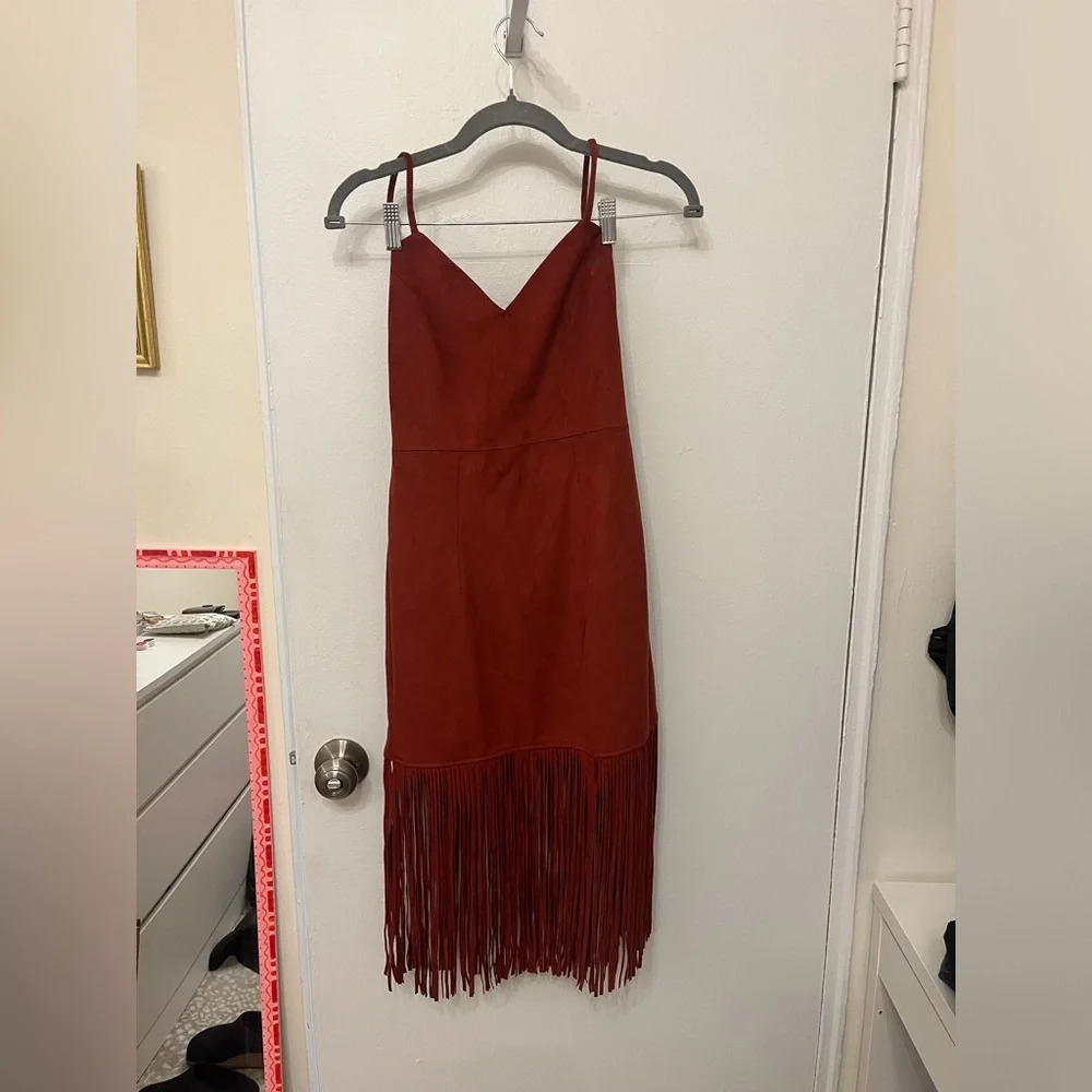 For Love and Lemons Dress suede fringe dress XS - Picture 3 of 3
